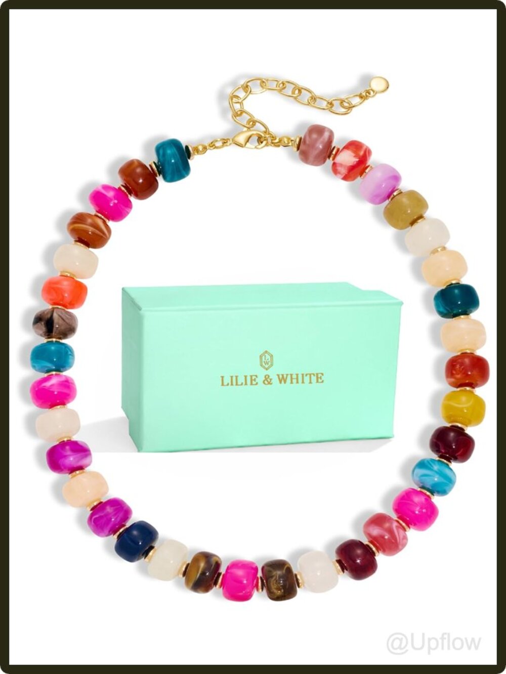 Women's Handmade Resin Chunky Beaded Necklace Statement Boho Beach Jewelry